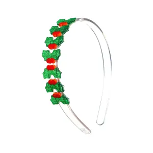 Headband | Holiday Centipede Mistletoe Glitter Green | Lilies and Roses