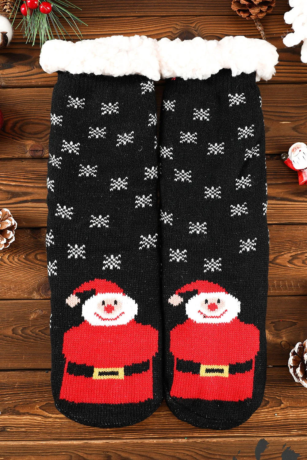 Holiday Socks for Women Christmas Cartoon Pattern Woolen Knit Socks