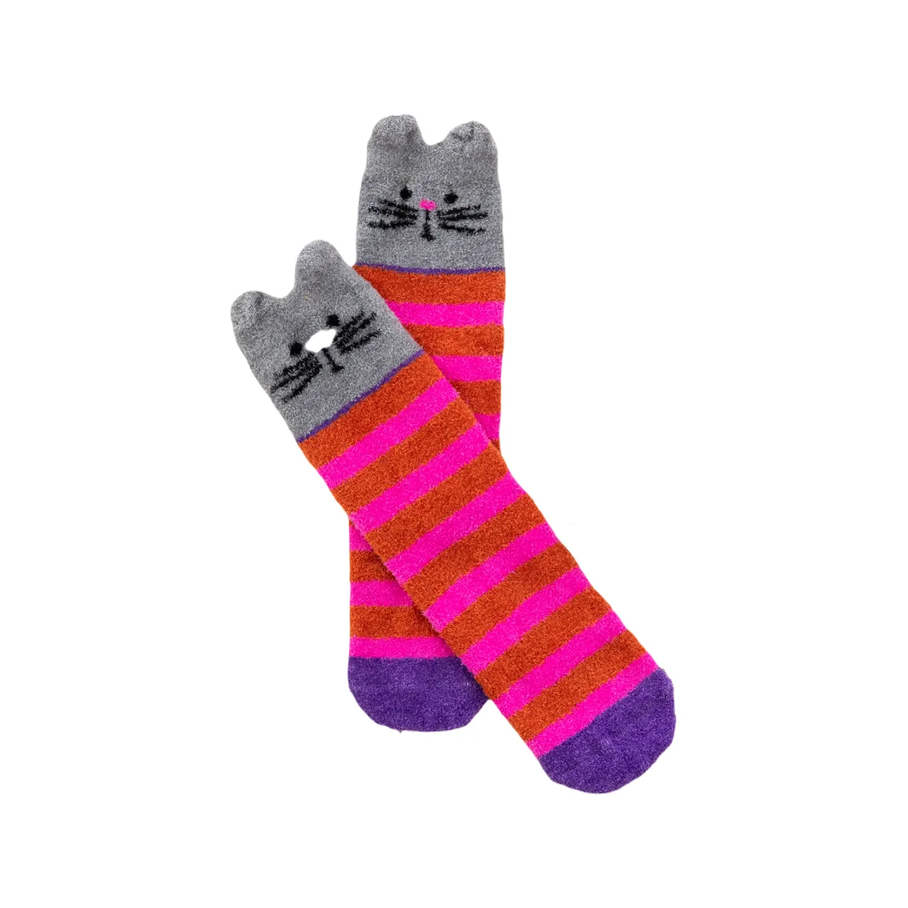 Hot Pink Cat Cozy Socks