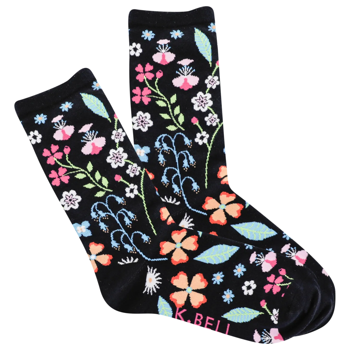 In The Flower Garden (Black) Women's Crew Socks