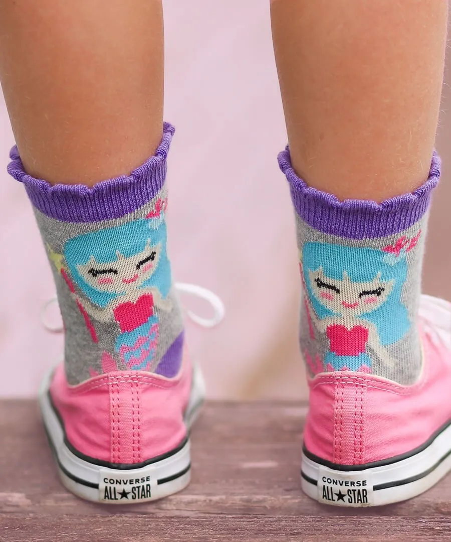 Jefferies Socks Mermaid Crew Socks- 6 Pair Pack