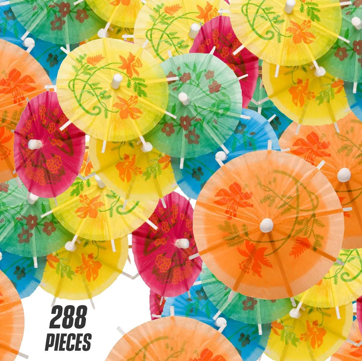 Kicko Cocktail Umbrellas - 288 Pack, Paper Drink Parasols - for Kids, Adults, Frozen