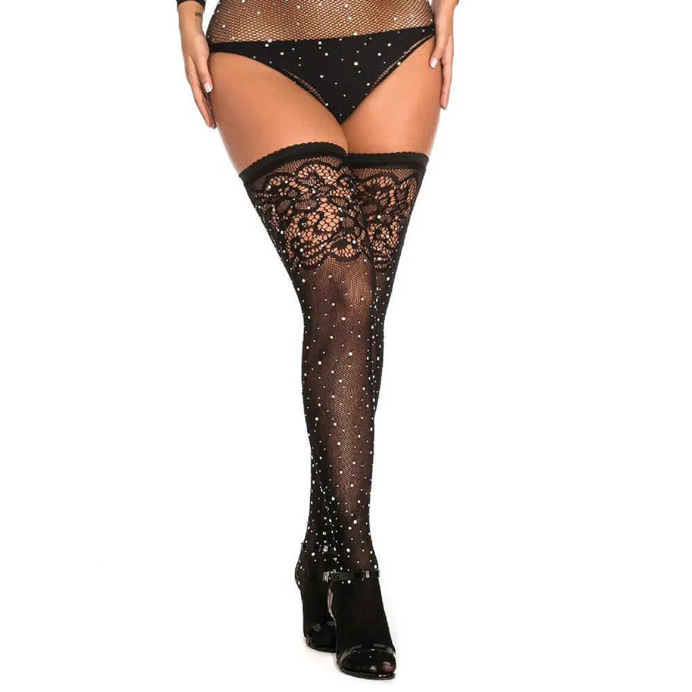 Knee High Over-the-knee Socks Diamond Jacquard