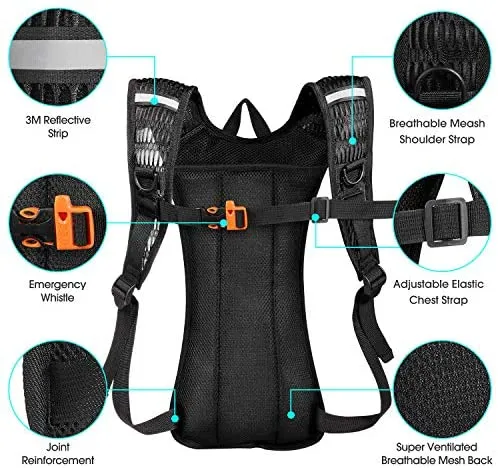 KUYOU Fashional Hydration Backpack with 2L Hydration Bladder