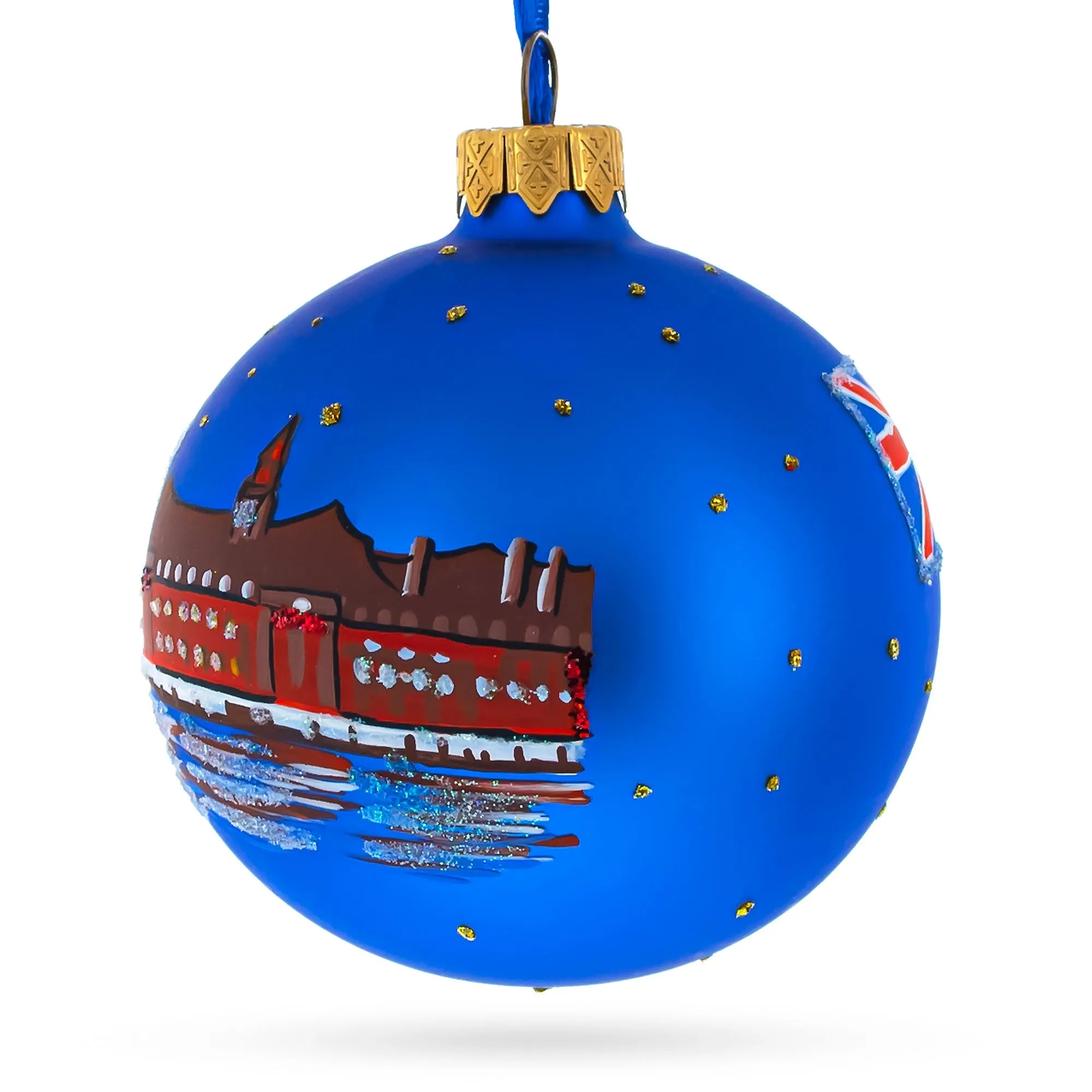 London, United Kingdom Glass Christmas Ornament 3.25 Inches