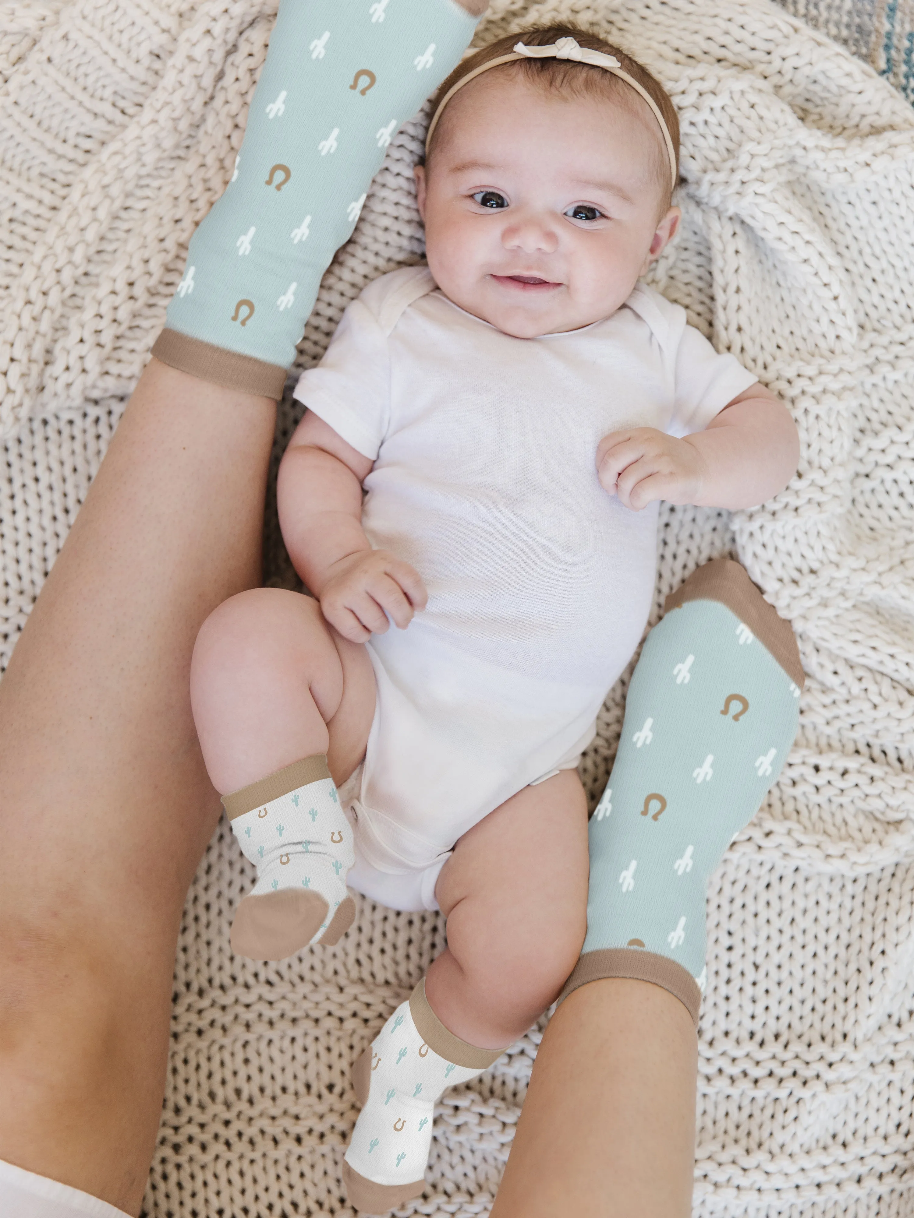 Mama & Me Socks - Howdy Partner Blue