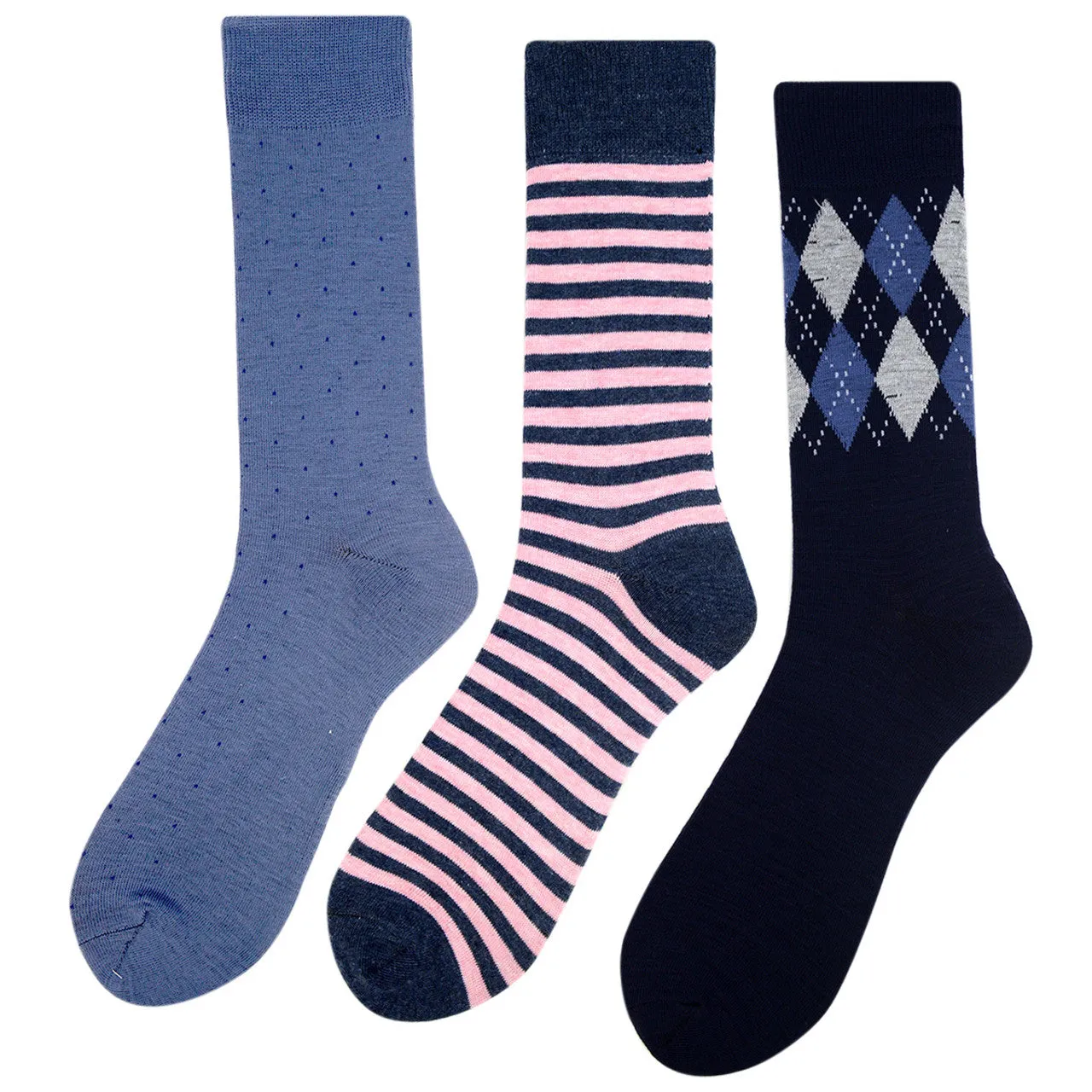 Men's 3 Pack Fancy Crew Socks - Choose from 10 Different Sets