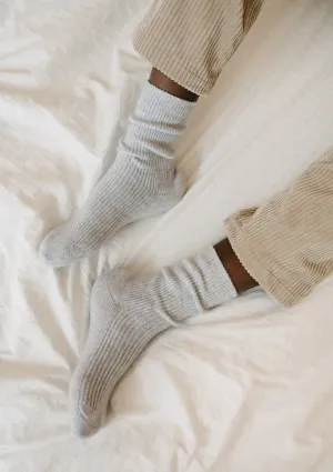 Men's Cashmere & Merino Socks in Light Grey Melange