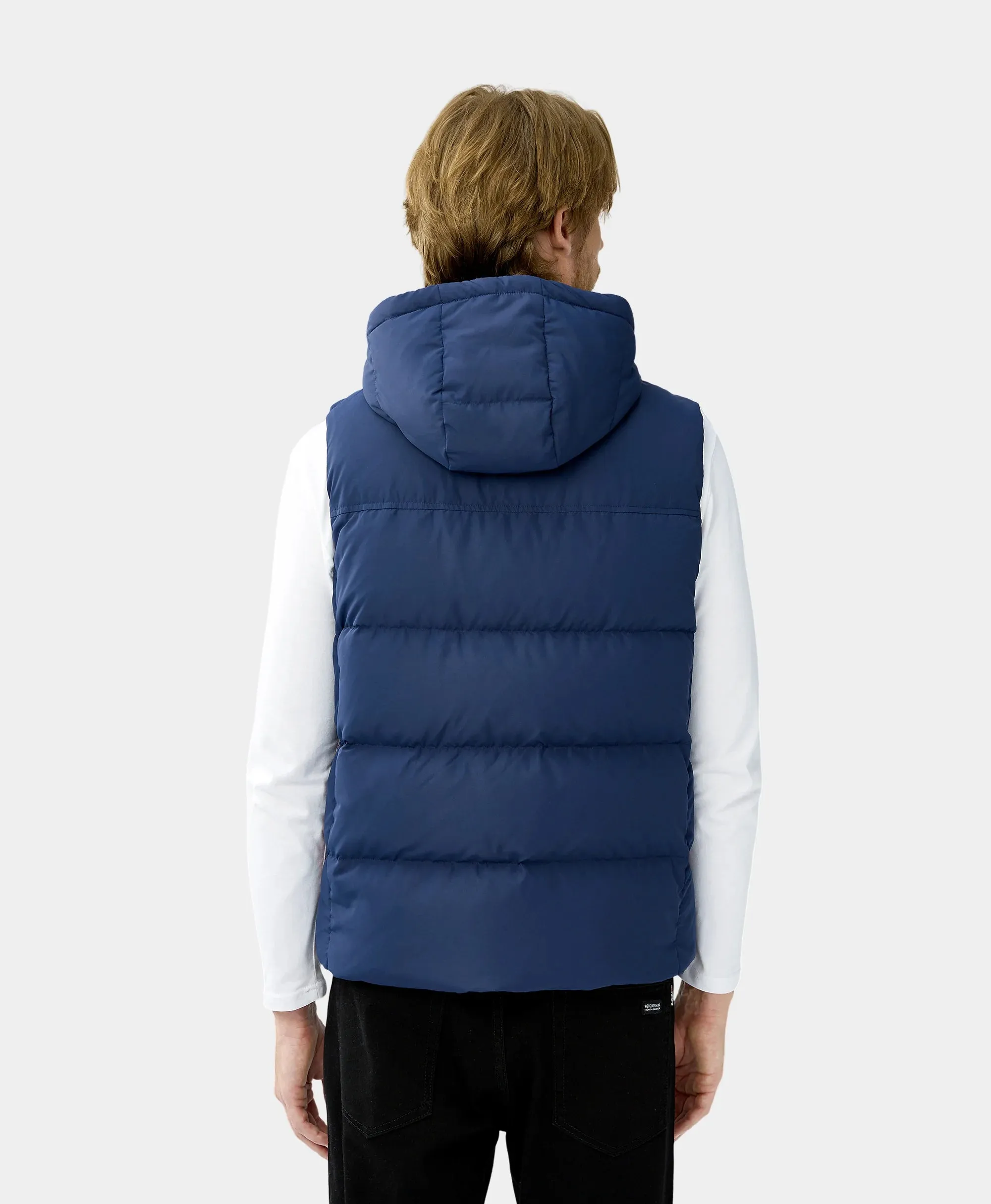 Men's Heated Down Vest - Black / Blue