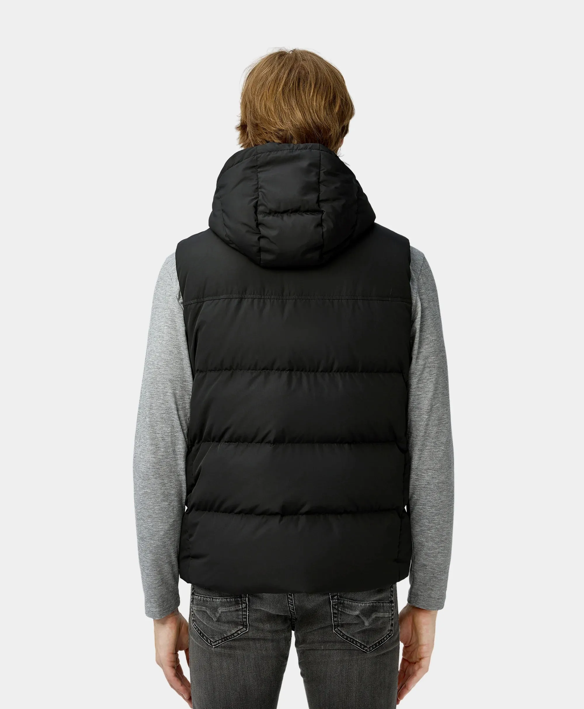 Men's Heated Down Vest - Black / Blue