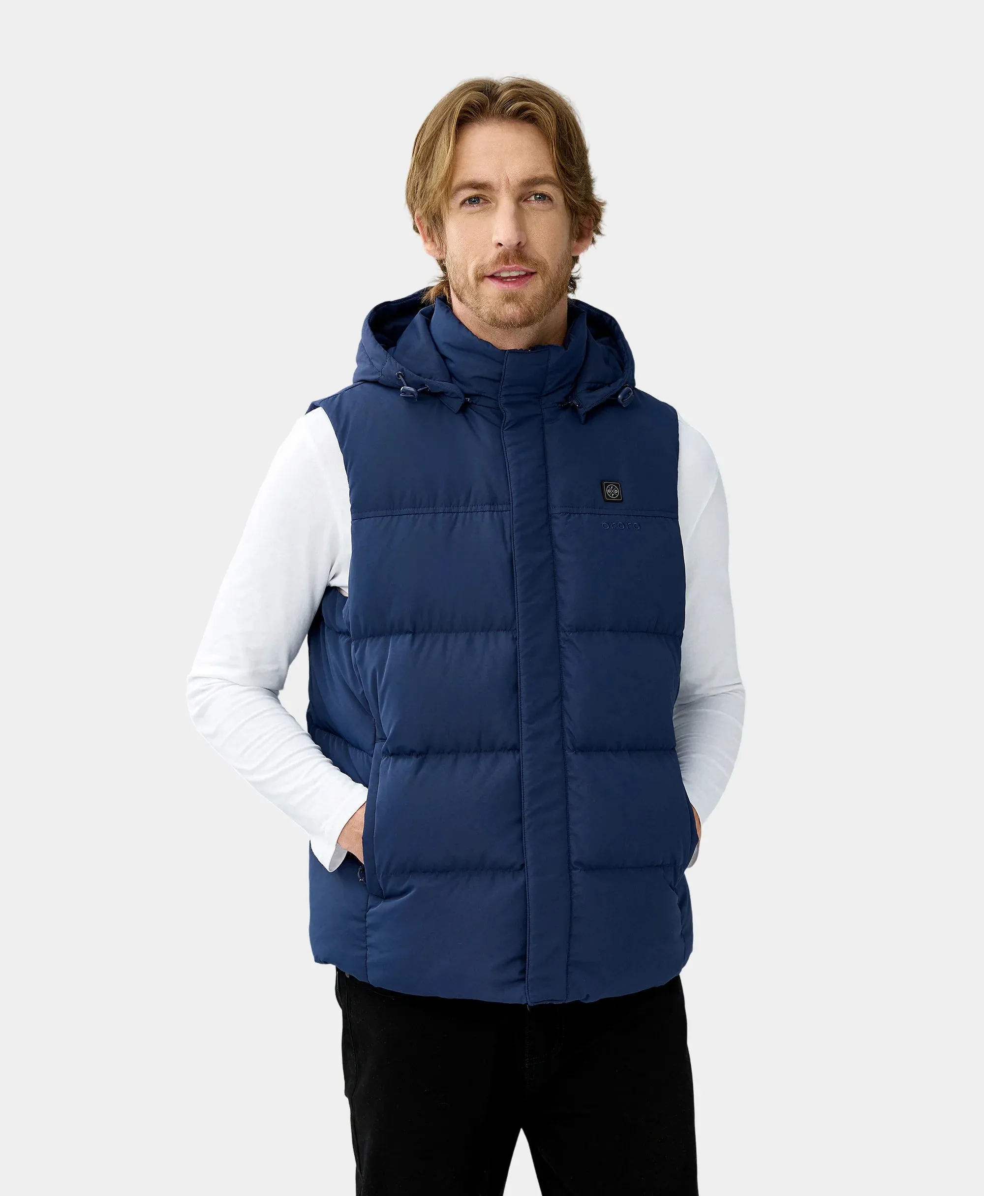 Men's Heated Down Vest - Black / Blue