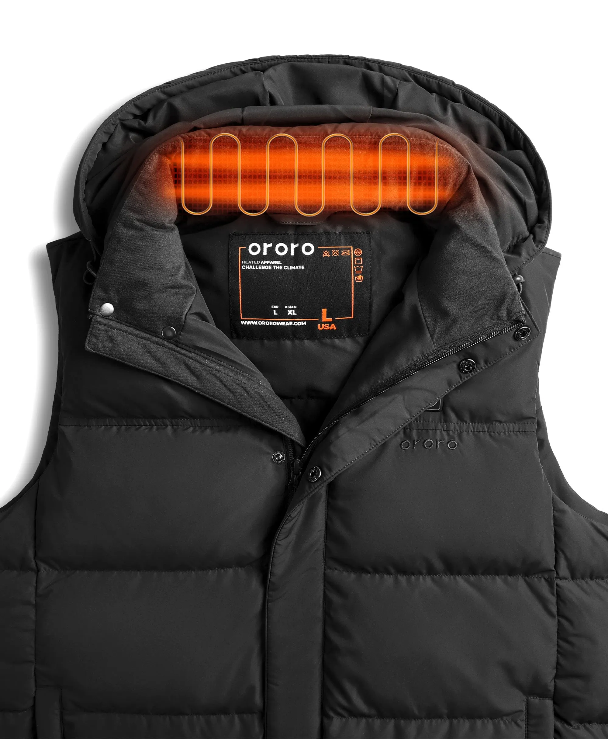 Men's Heated Down Vest - Black / Blue