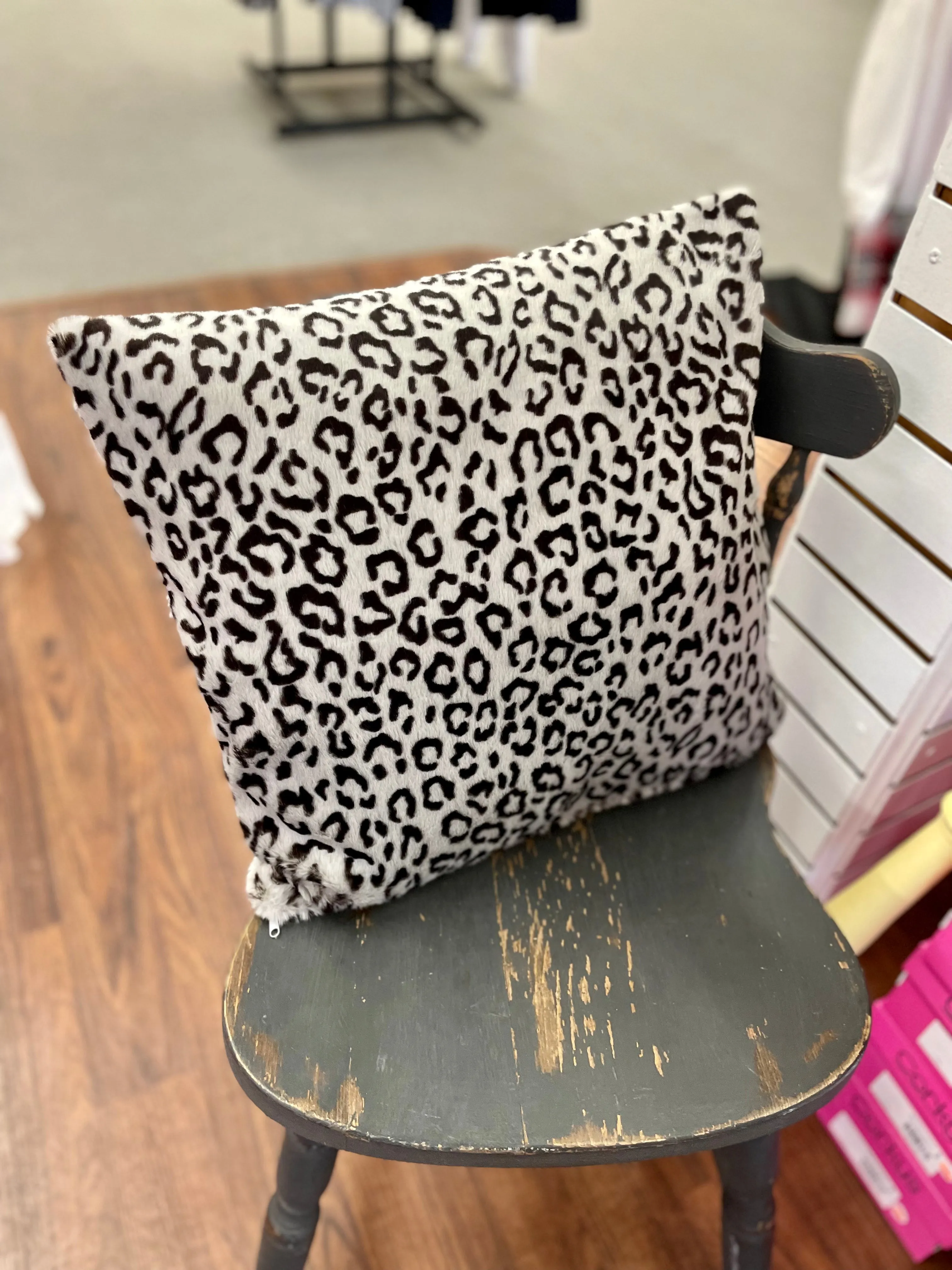 Mercy Fuzzy Leopard Square Pillow