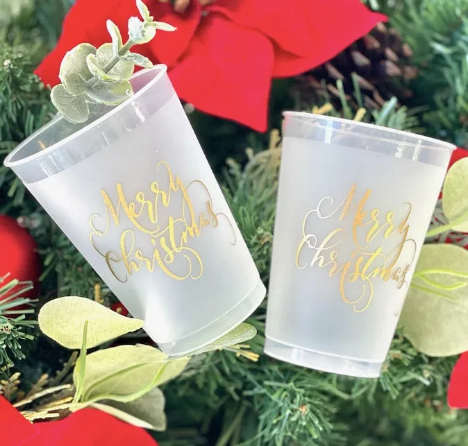 Merry Christmas Script Shatterproof Cups