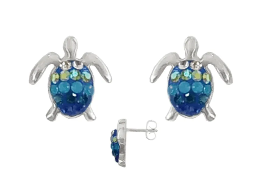 Mosaic Crystal Stud Earrings, Assorted