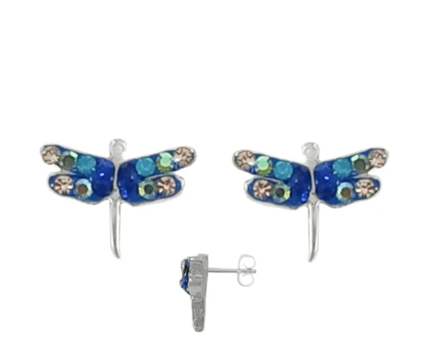 Mosaic Crystal Stud Earrings, Assorted