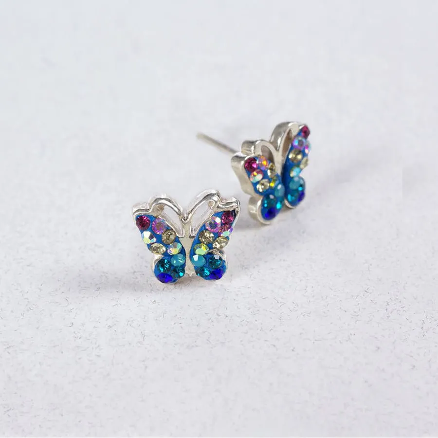 Mosaic Crystal Stud Earrings, Assorted