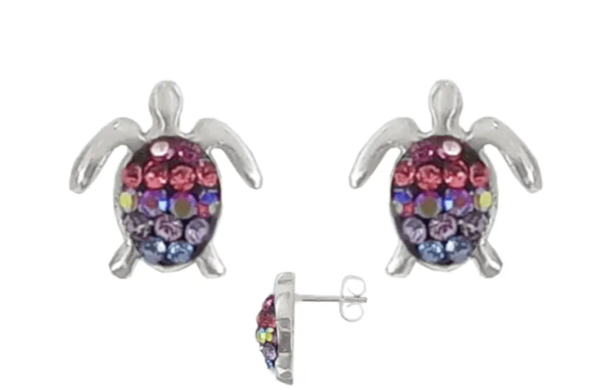 Mosaic Crystal Stud Earrings, Assorted