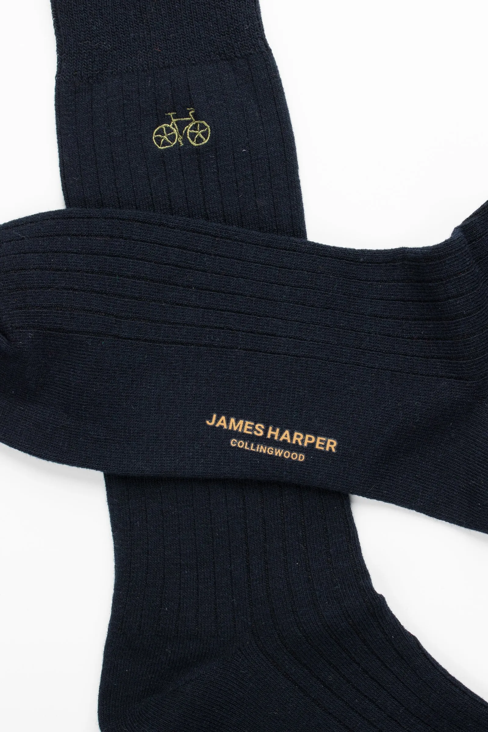 Navy Rib Socks