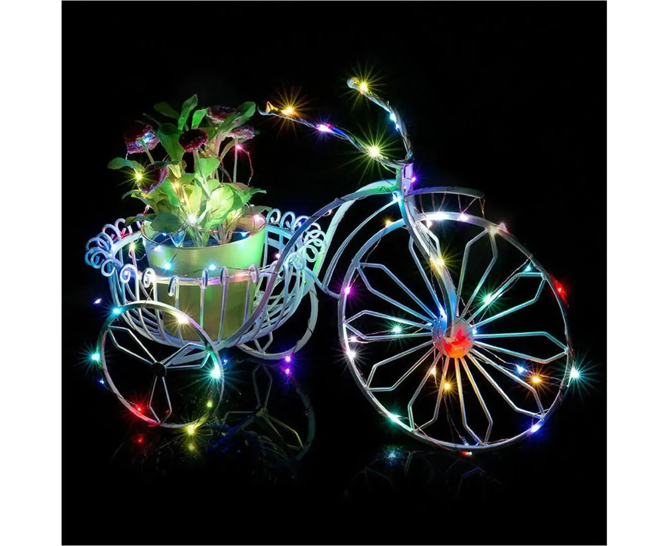 New Year Christmas Decoration 2m Led Ribbon Garland Christmas Xmas Tree Ornaments Fairy Lace Bows Light String Led multi coloured string