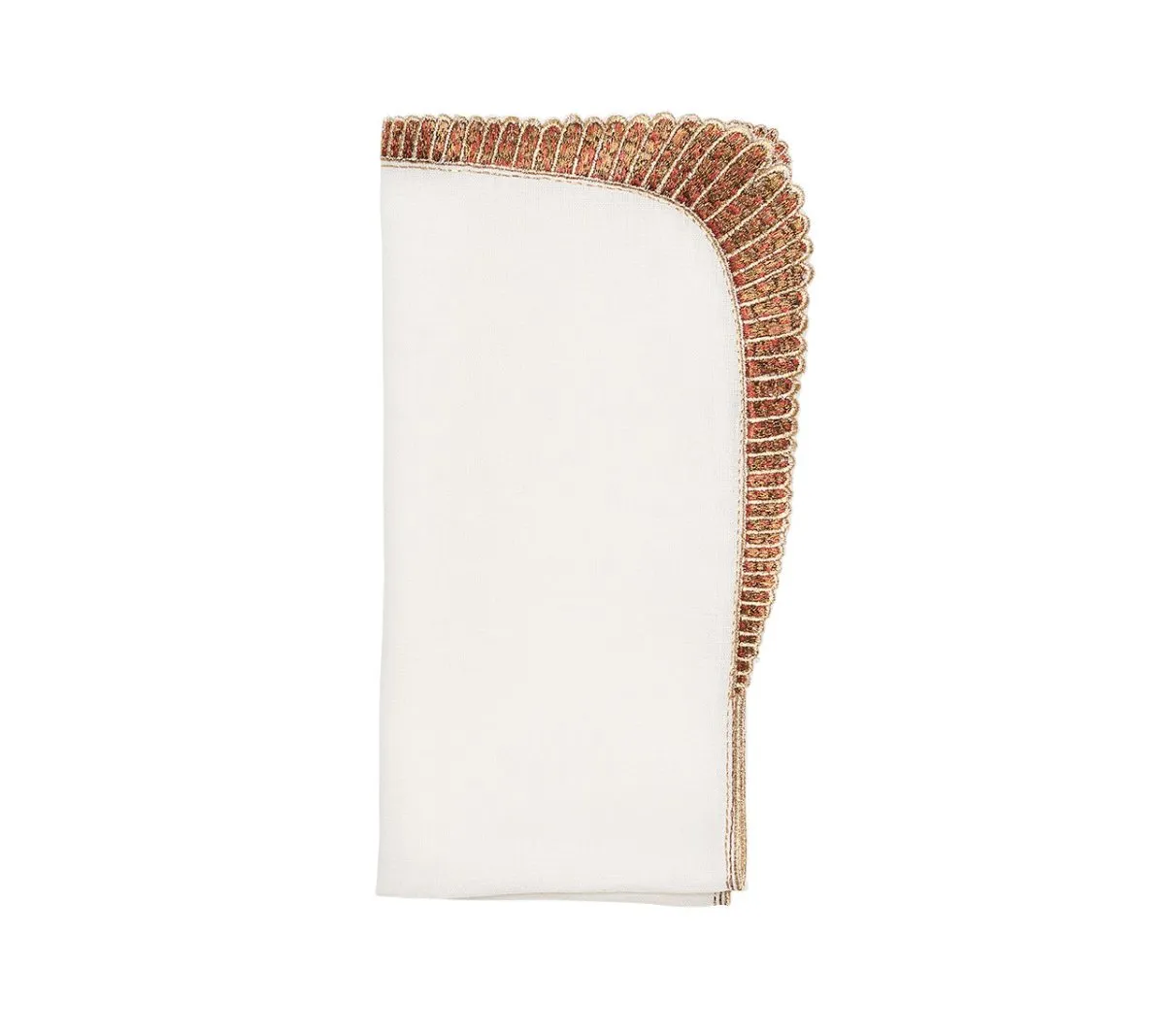 Nile Napkin in White & Bronze, Set of 4