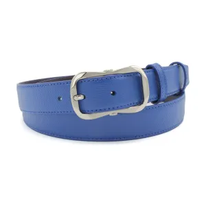 Novak Narrow Electric Blue Saffiano Frame Belt