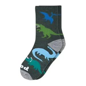 Pacas Kids' Crew Socks - Olive Dinos