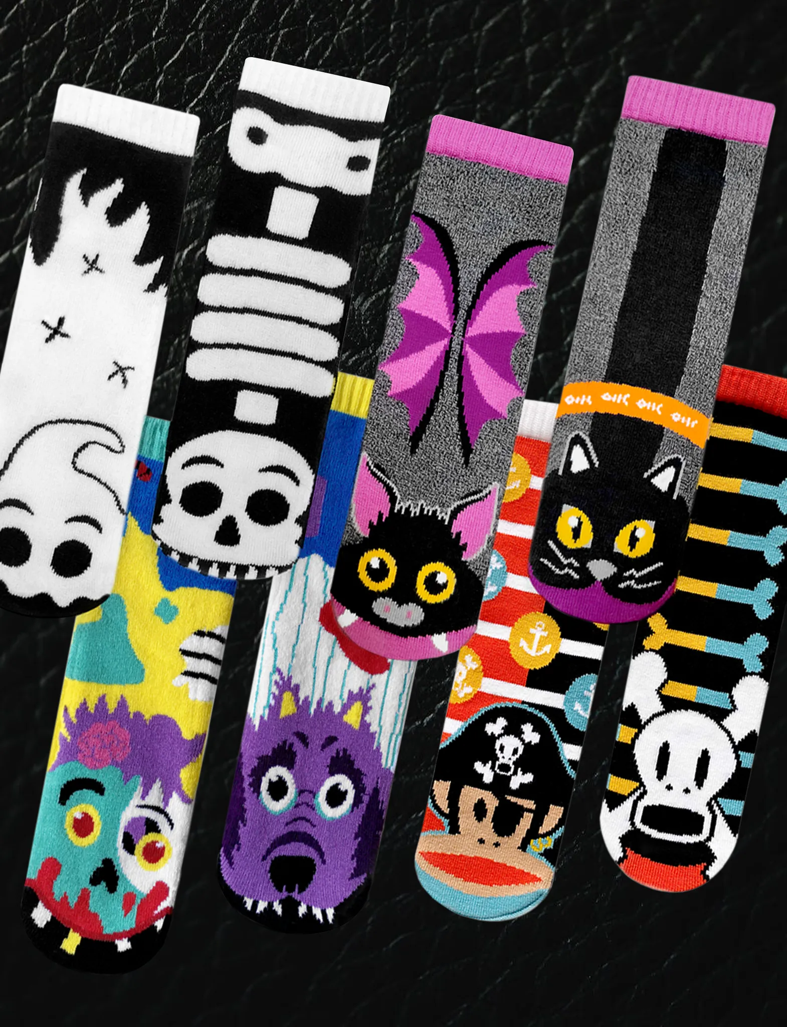 PALS BOO CREW GIFT BUNDLE - 4 PAIRS of NON-SLIP SOCKS for KIDS by Pals Socks