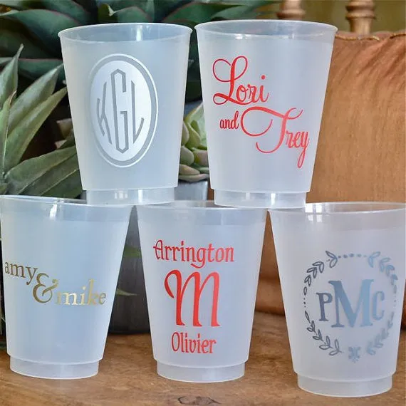 Personalized Clear Frost Flex Cups