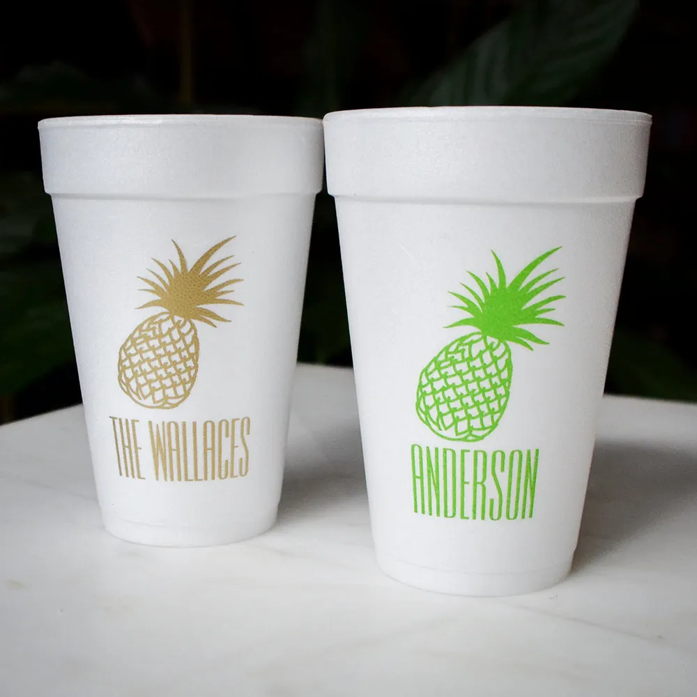 Pineapple Styrofoam Cups