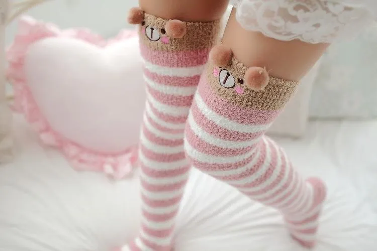 Pink Bear Thigh Highs