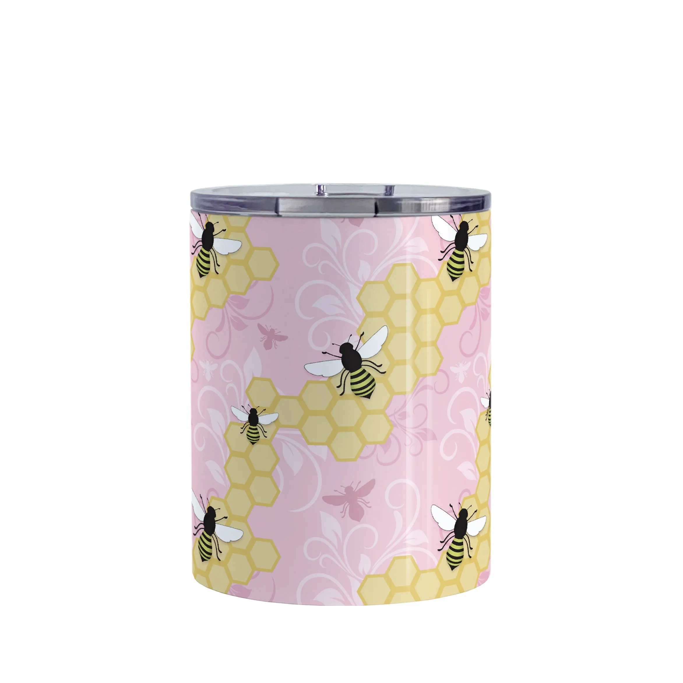 Pink Honeycomb Bee Tumbler Cup