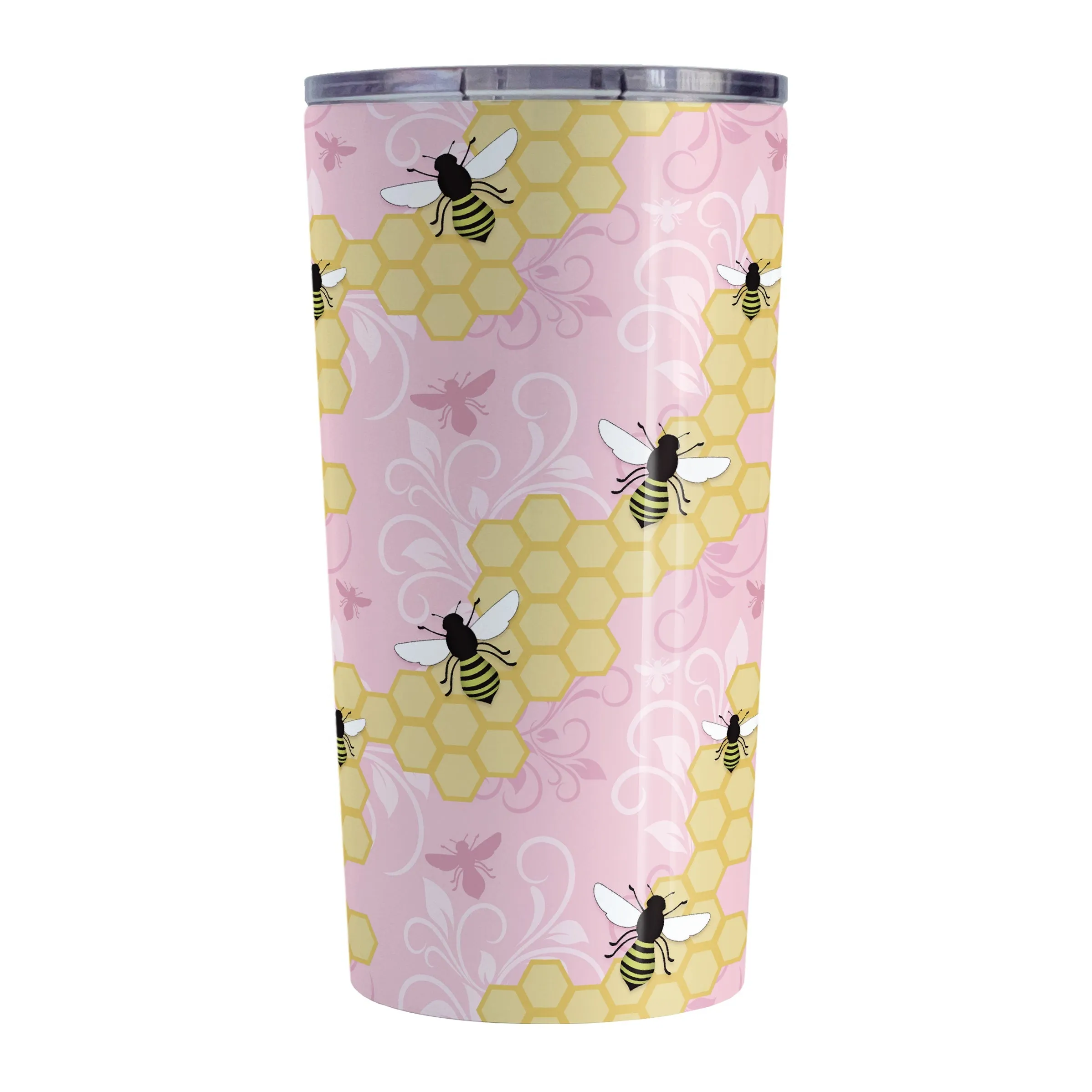 Pink Honeycomb Bee Tumbler Cup