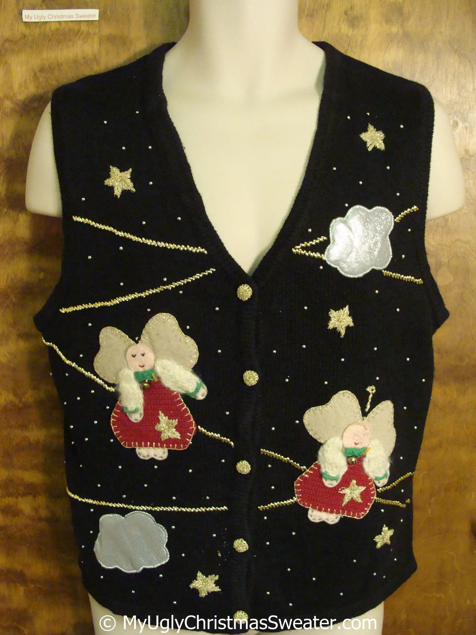 Plump Flying Angels Ugly Christmas Sweater Vest