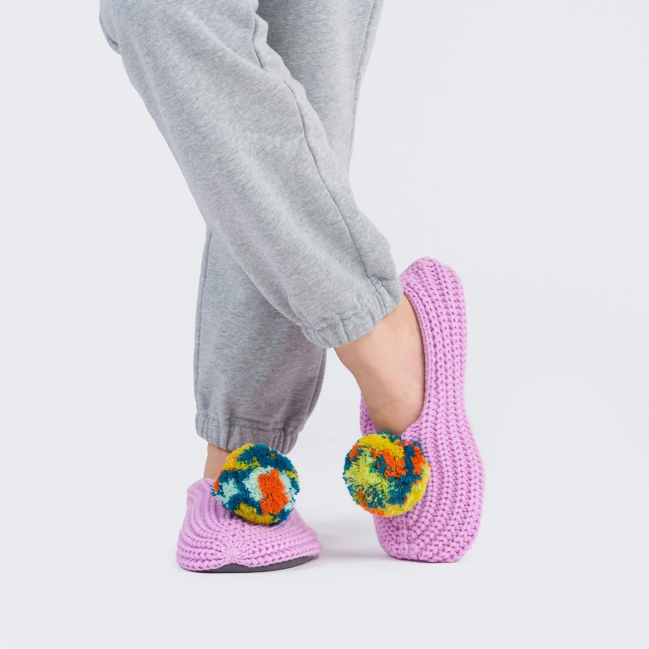 Pom Knit Slippers