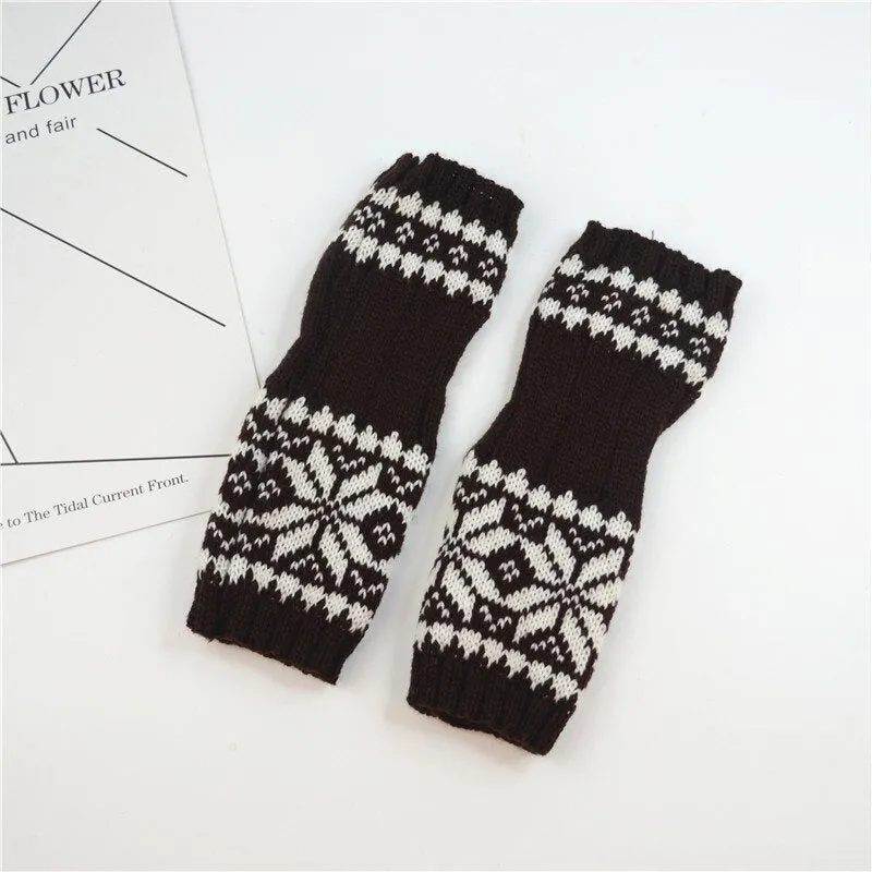 Pretty Stylish Knitted Hand Warmer Fingerless Winter Gloves