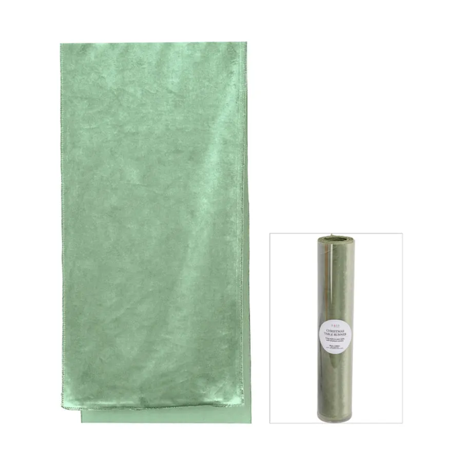 Pure Christmas Luxe Velvet Table Runner Mint 200cm