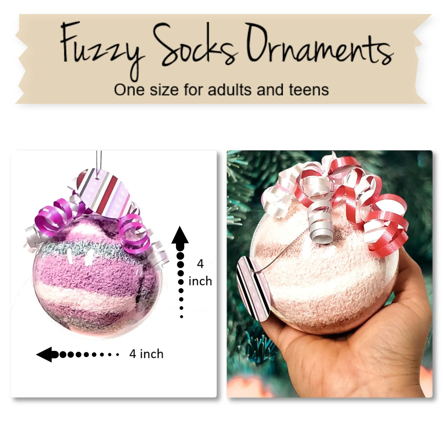 Purple Christmas Socks Ornament