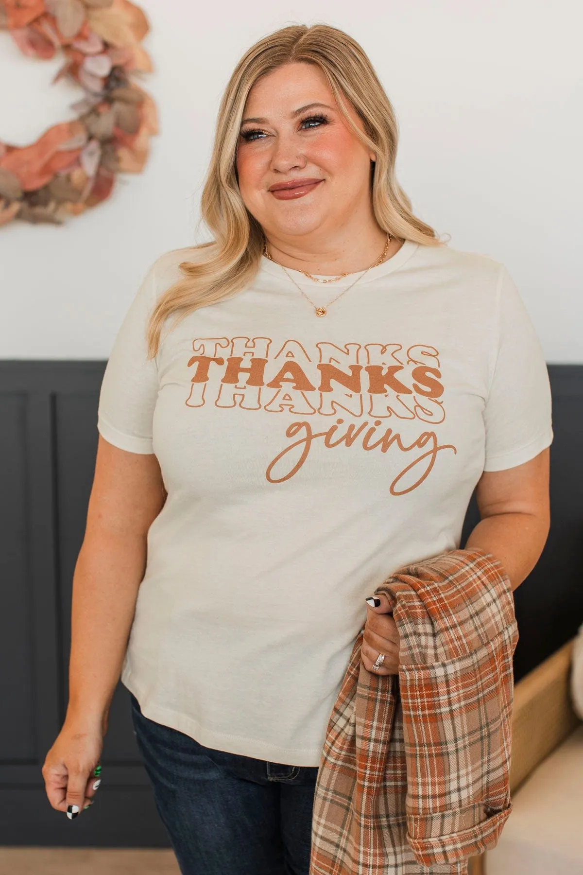 "Thanksgiving" Graphic Tee- Cream