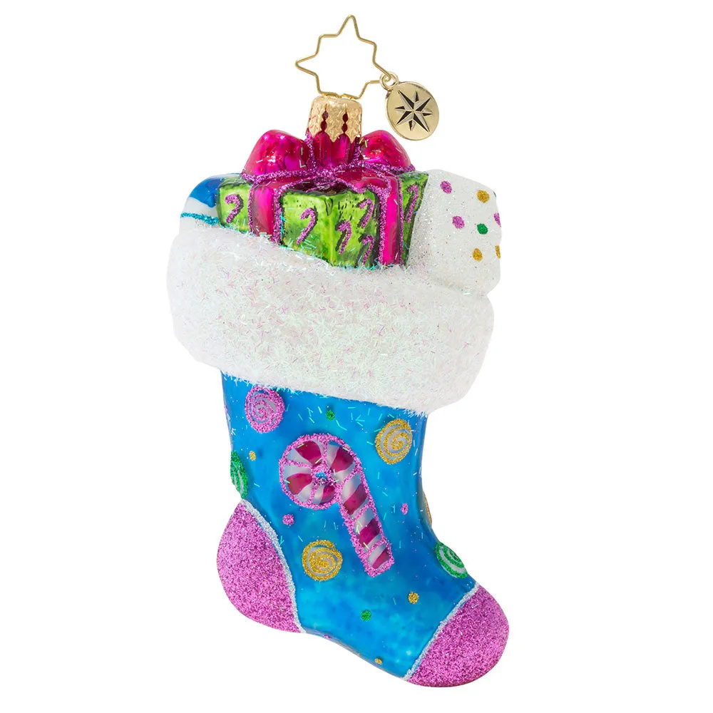 Radko Something Sweet Stocking Ornament,  1019885, Christopher Radko