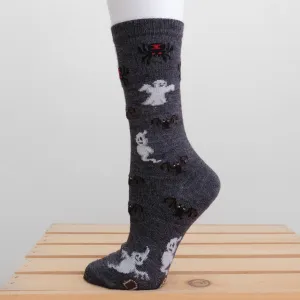 Red Maple Halloween Pattern Alpaca Socks