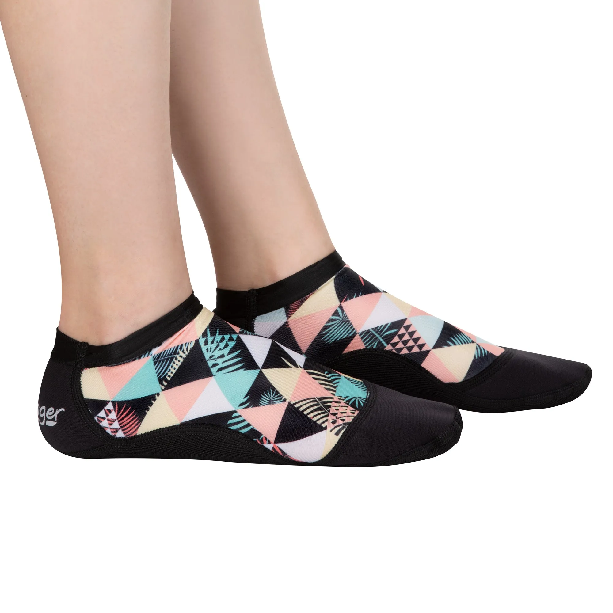 SeaSnug Ankle Beach Socks - Geometric Palm