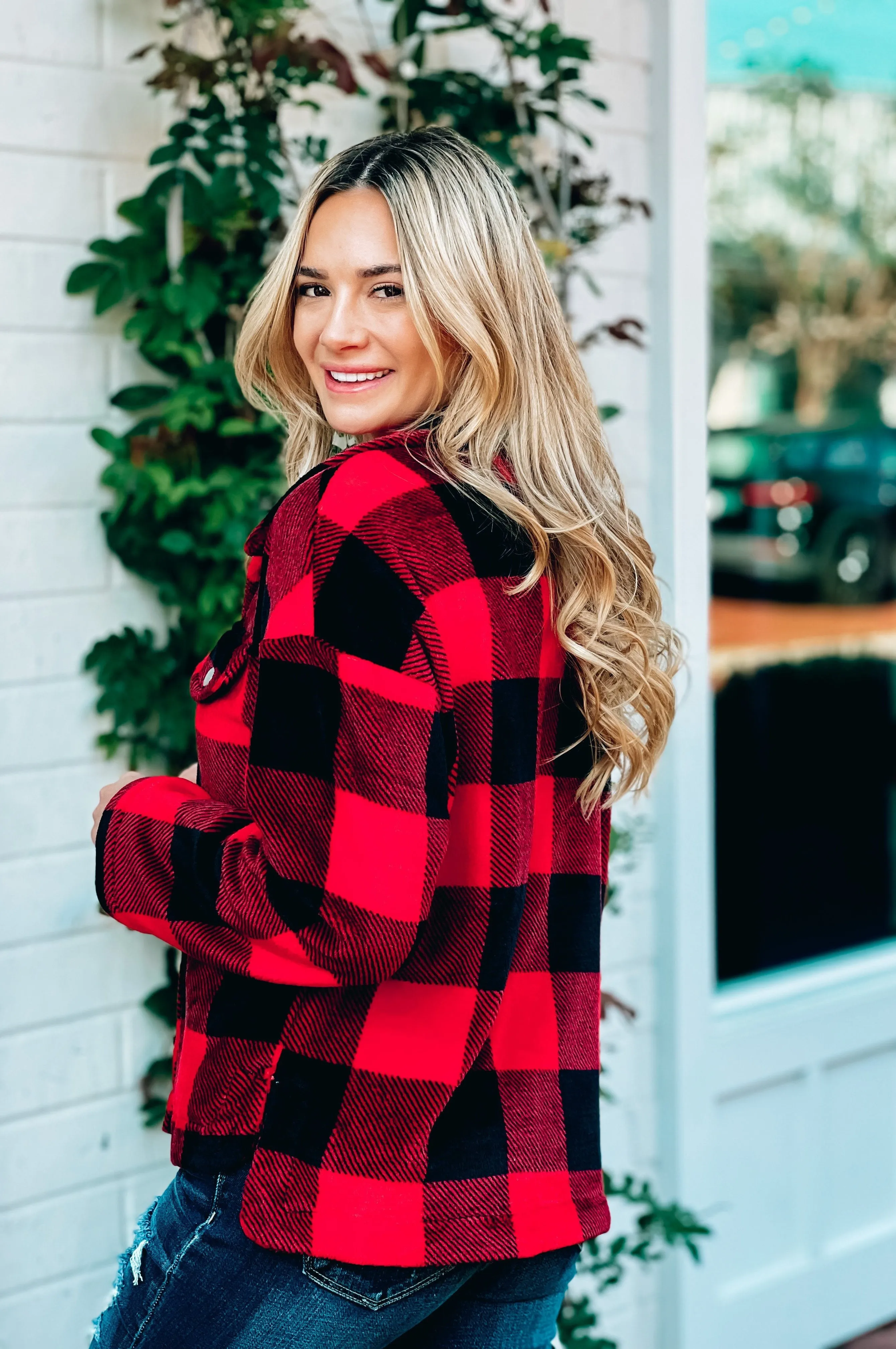 Short Buffalo Plaid Jacket