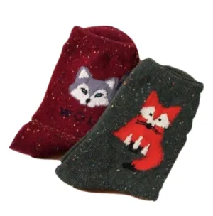 Snowy Little Fox Socks