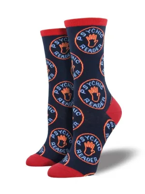 SockSmith Women Crew Psychic Reader Navy