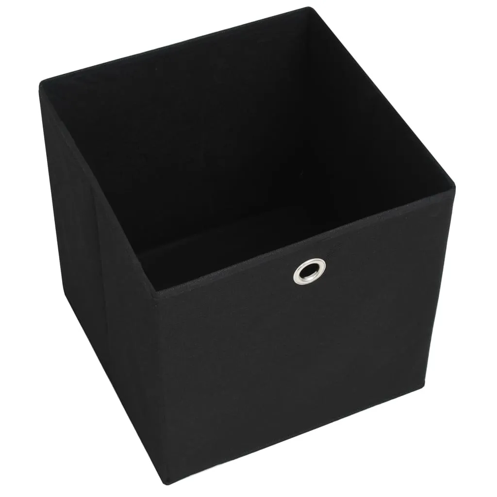 Storage Boxes 10 pcs Non-woven Fabric 28x28x28 cm Black