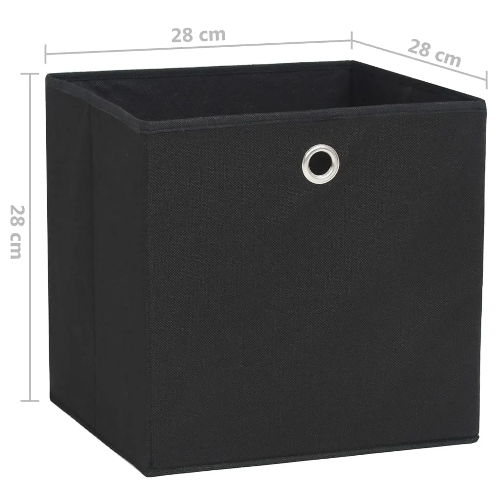 Storage Boxes 10 pcs Non-woven Fabric 28x28x28 cm Black