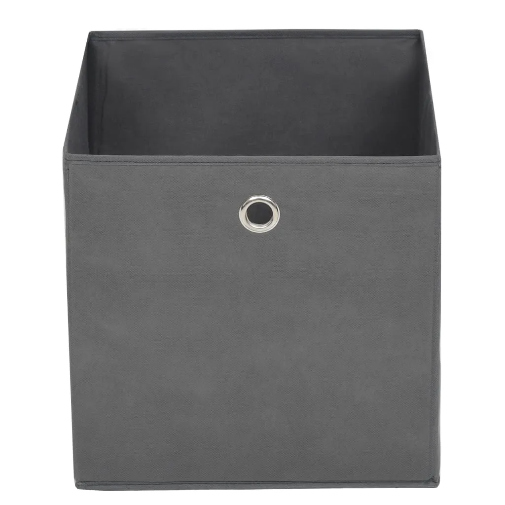 Storage Boxes 4 pcs Non-woven Fabric 28x28x28 cm Grey