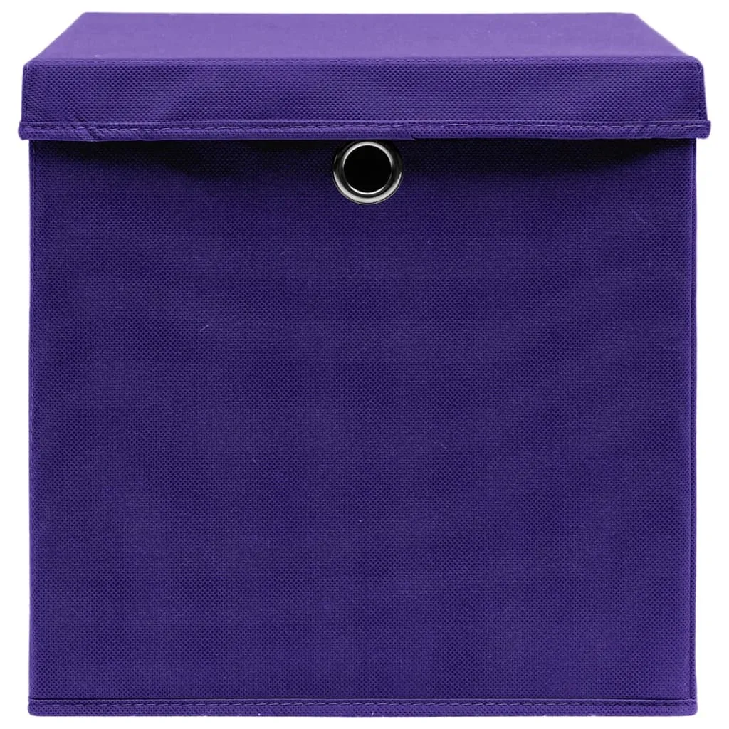 Storage Boxes with Covers 4 pcs 28x28x28 cm Purple