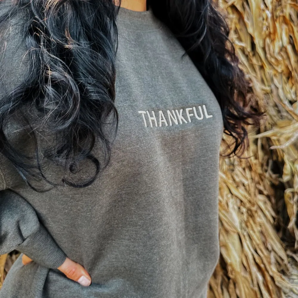 Thankful Embroidered Sweatshirt